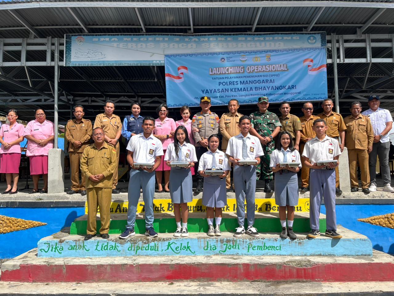 Dukung Program Pemerintah, Polres Manggarai Launching Operasional SPPG Bagi Masyarakat