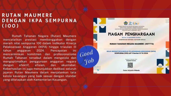 Rutan Maumere Raih Nilai Sempurna 100 dalam IKPA hingga Triwulan III ...