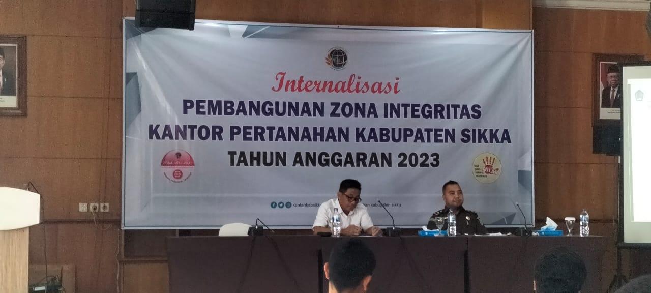 Menuju Wilayah Bebas Korupsi,Kantor Pertanahan Sikka Internalisasi Pembangunan Zona Integritas