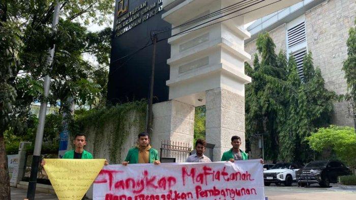 Tuntut Tuntaskan Bendung Mangkrak, BEM Fakultas Hukum Unimal Gelar Aksi Massa di Kementerian PUPR RI