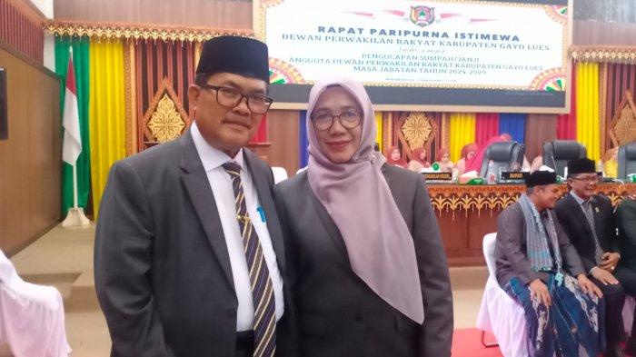 Hj Salamah Srikandi DPRK Gayo Lues, Dilantik Bersama Suami H Ibnu Hasim Jadi Anggota Dewan