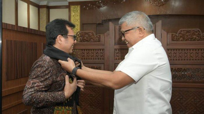 Sekda Aceh Sambut Kedatangan Wamenkominfo RI, Nezar Tekankan Bahaya Hoax Jelang Pemilu
