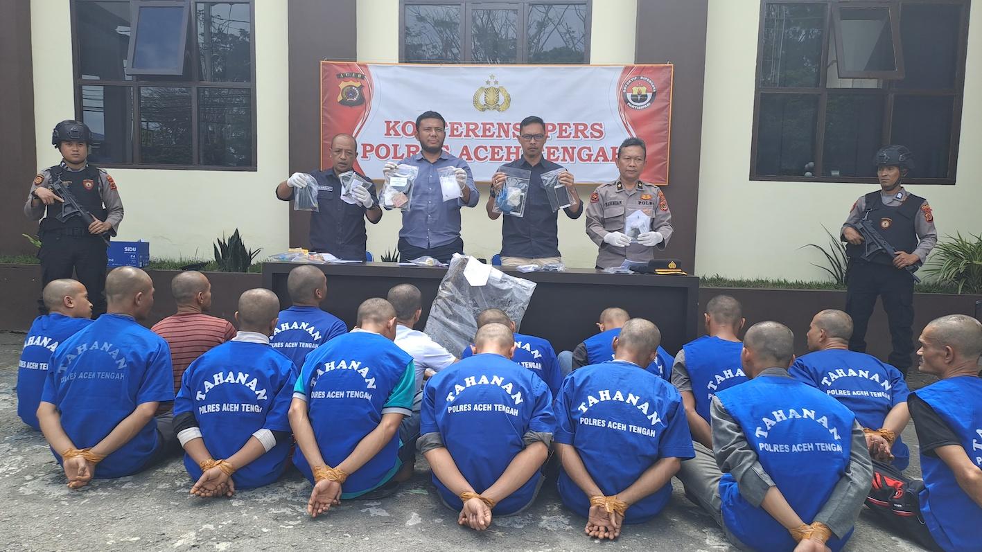 Satresnarkoba Polres Aceh Tengah Bekuk 20 Pengguna Narkoba di Lima Daerah