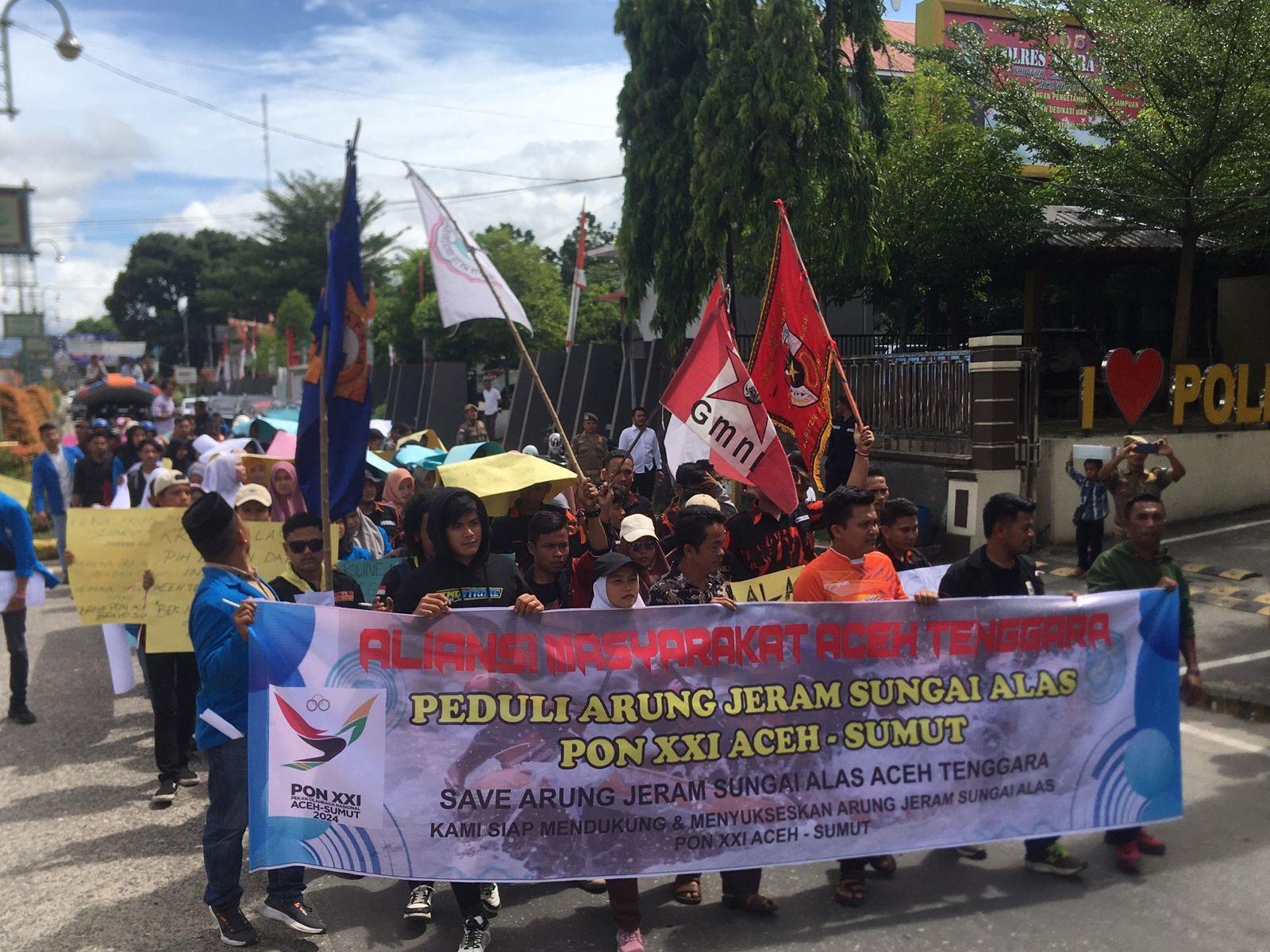 Aliansi Masyarakat Aceh Tenggara Peduli Arung Jeram Tuntut Agara Jadi Tuan Rumah PON XXI Aceh-Sumut