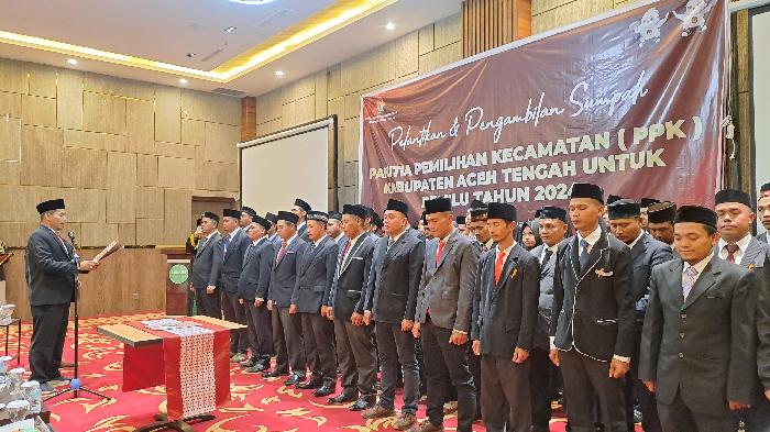70 PPK Aceh Tengah Dilantik, Ketua KIP: Jaga Integritas dan Netralitas Selaku Penyelenggara