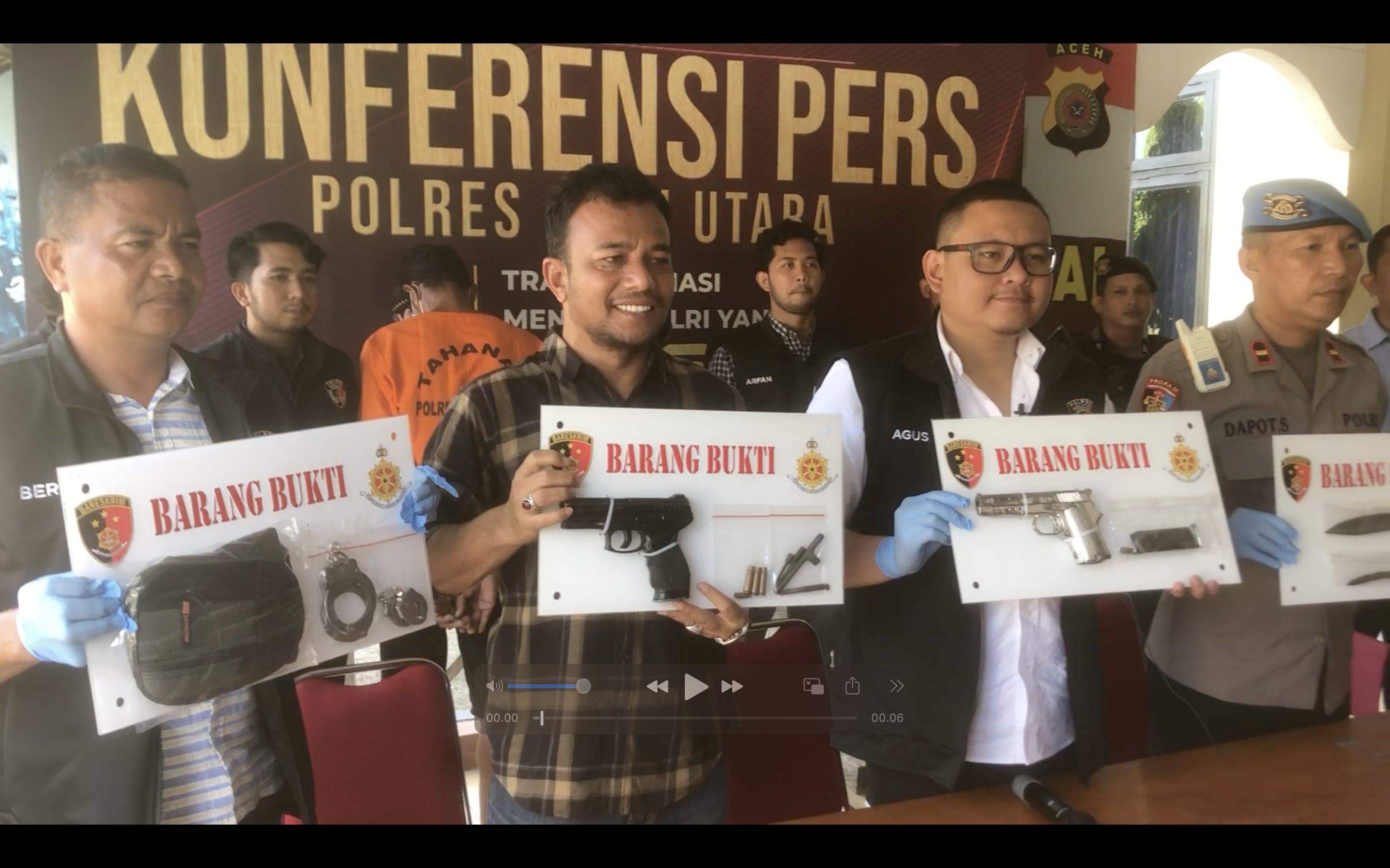 Dua Pria Bersenpi di Aceh Utara Disergap Polisi Saat Kenderai Sepmor di Jalan Perkampungan