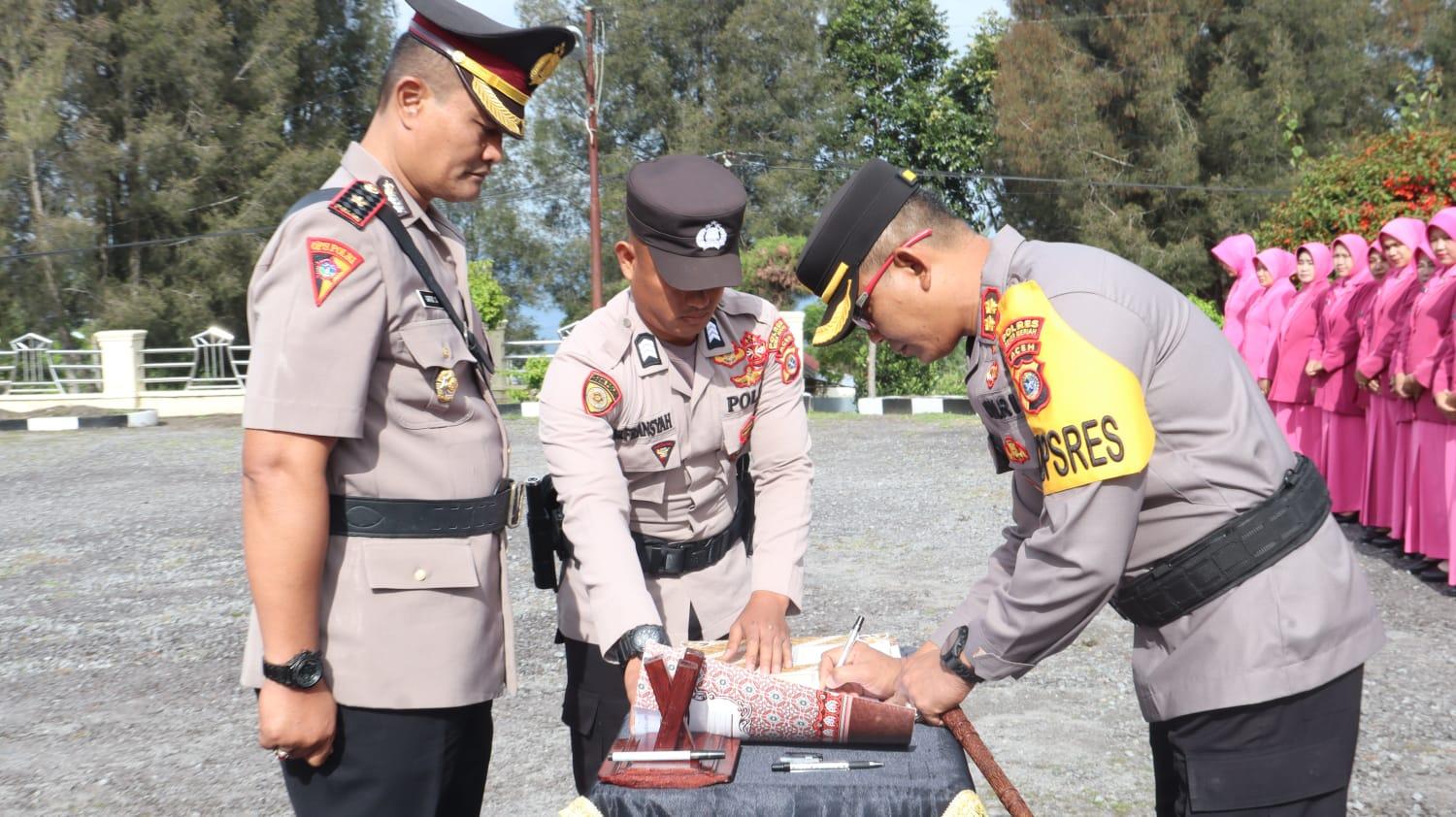 Ini Lima Perwira Baru Polres Bener Meriah, Kapolres Tekankan Kecekatan Dalam Bertindak