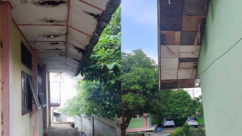Plafon Ruangan Kelas SMA Negeri 2 Lawe Sigala-gala Aceh Tenggara Rusak