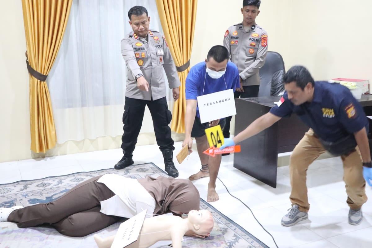 Rekonstruksi Pembunuhan di Aceh Tenggara Peragakan 22 Adegan, 5 Orang Meninggal Ditebas Pakai Parang