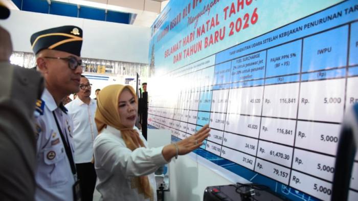 Wakil Gubernur Gorontalo, Idah Syahidah saat meninjau bandara Djalaludin, Kamis (18/12/2025).