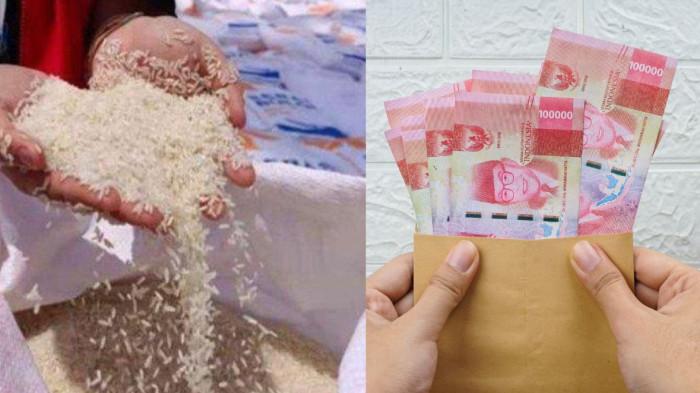 BANSOS 2025 - Ilustrasi bansos beras dok. Kompas.com (gambar kiri), uang bansos rupiah, dok. Canva (gambar kanan) - Bansos 2026: Panduan daftar online & offline untuk keluarga kurang mampu, segera cek syaratnya!