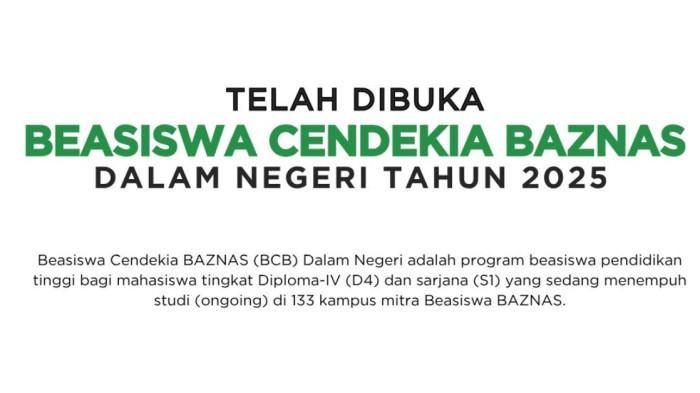 Beasiswa Baznas Cendekia 2025 nfd