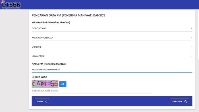DTSN -- Cek nama terdaftar dalam DTSN untuk penerimaan bansos.