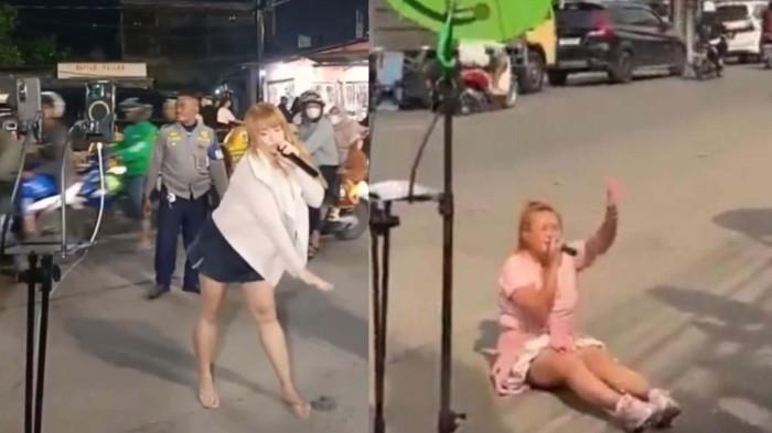 PINKAN MAMBO NGAMEN - Kolase foto Pinkan Mambo mengamen (Dok. TribunStyle.com dan Tiktok) Petugas dari Dishub setempat akhirnya turun tangan, menertibkan peralatan yang digunakan Pinkan Mambo untuk mengamen di jalanan.