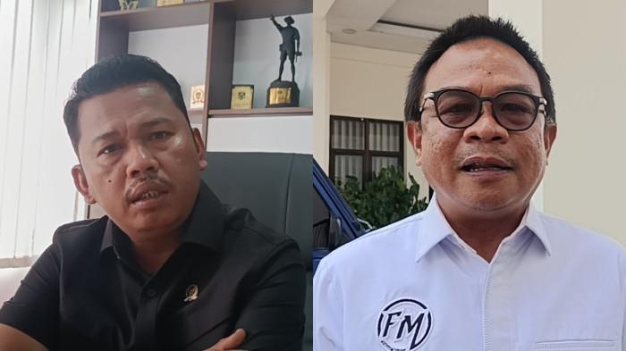 HUT BONEBOLANGO -- Kolase foto Ketua DPRD Bone Bolango, Faisal Yunus (kameja hitam) dan Ketua Komisi III, Faisal Mohie (kameja putih) saat ditemui TribunGorontalo.com, pada Senin (12/1/2026). DPRD menanggapi wacana perubahan peringatan HUT Bone Bolango (Sumber foto: TribunGorontalo.com/Jefri Potabuga)