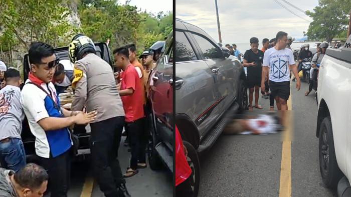 KECELAKAAN MAUT -- Kecelakaan antara sepeda motor Yamaha Nmax dan mobil Toyota Fortuner terjadi di Jalan Trans Sulawesi, Desa Botubarani, Bone Bolango. pada Jumat (6/2/2026) sekitar pukul 17.50 Wita.