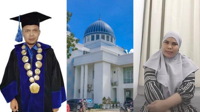 KOLASE -- Rektor UMGo (kanan), gedung rektorat UMGo, dan Sitti Makmur.