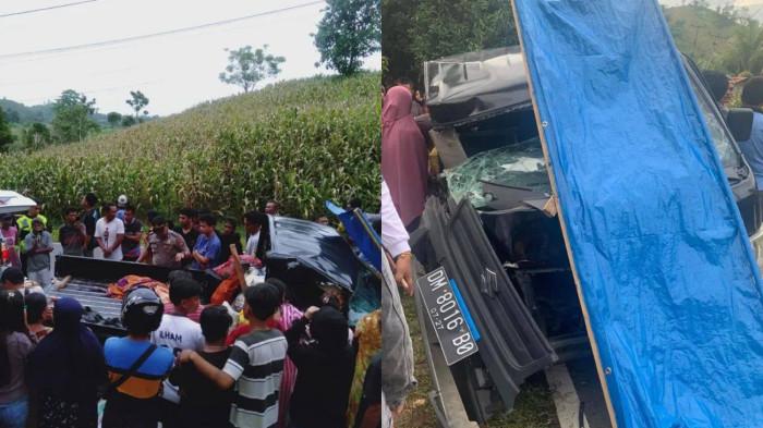 KECELAKAAN MAUT -- Kolase foto tangkapan layar Facebook. Kecelakaan maut terjadi di Desa Popalo, Kabupaten Gorontalo Utara, Senin (17/3/2026).