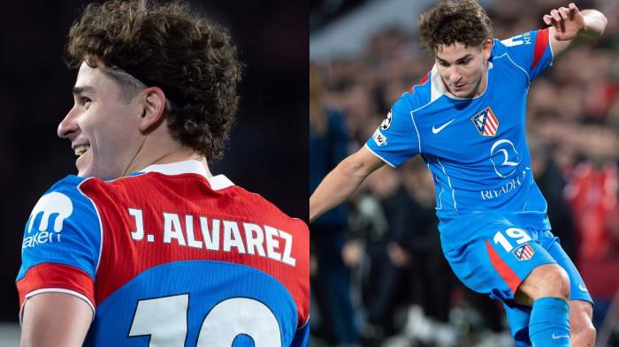 BURSA TRANSFER -- Kolase foto Julian Alvarez. Barcelona dan Chelsea mengincar Julian Alvarez.