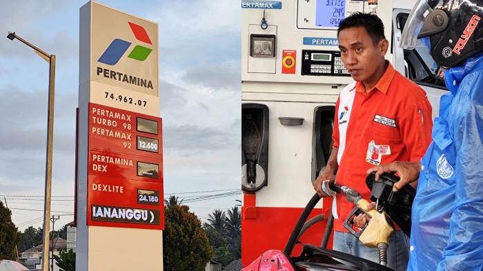 HARGA BBM -- Kolase foto SPBU di Boalemo, Gorontalo. Harga Dexlite turut melonjak. (Sumber: TribunGorontalo.com/Rahmat Hambali)