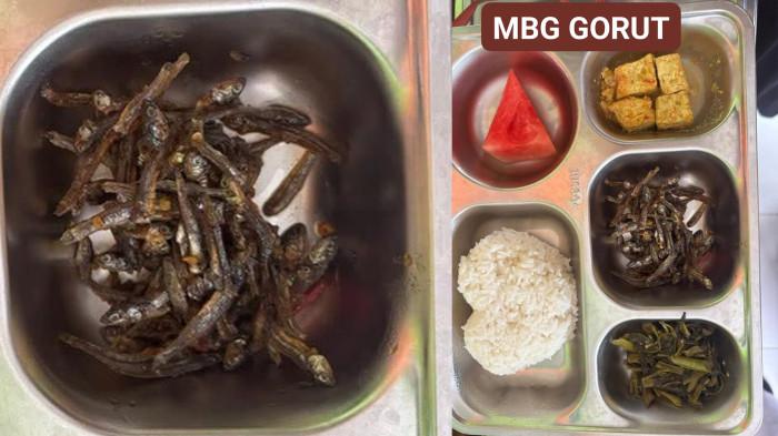 MBG GORUT - Potret Mamakanan Begizi Gratis (MBG) di Gorontalo Utara yang dibagikan oleh akun FB bernama Maya. Postingannya viral hingga dikomentari oleh banyak netizen.