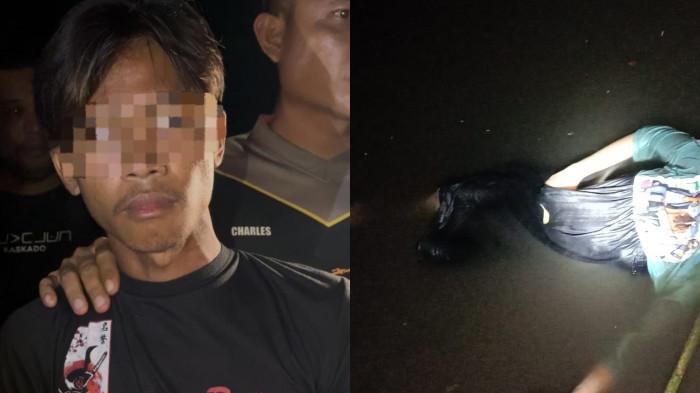 PEMBUNUHAN -- Seorang pria (kiri) jadi tersangka pembunuhan terhadap bocah di Paguyaman Pantai, Kabupaten Boalemo, Provinsi Gorontalo.