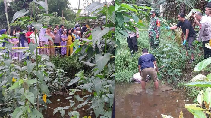 PENEMUAN MAYAT -- Sesosok mayat ditemukan tergeletak di rawa Desa Tingkohubu Timur, Kecamatan Suwawa, Kabupaten Bone Bolango, Provinsi Gorontalo, Selasa (26/8/2025).