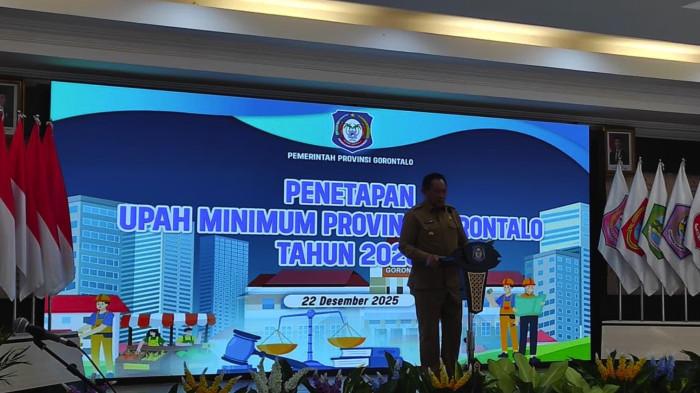 PENETAPAN UMP -- Momen Gubernur Gorontalo, Gusnar Ismail menentukan UMP Gorontalo 2026.