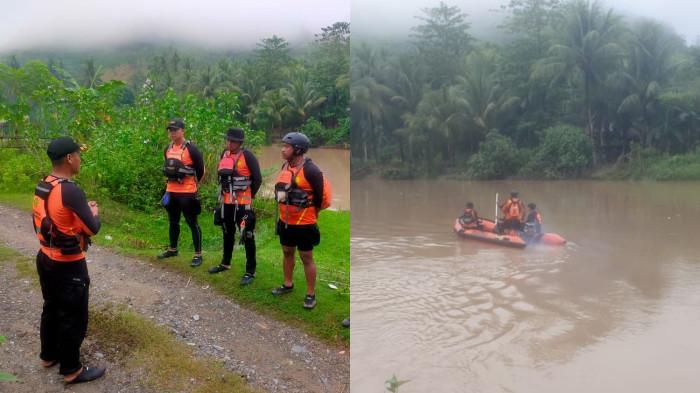 KORBAN HANYUT -- Personel Basarnas saat melakukan pencarian korban hanyut di Sungai Paguyaman, Desa Motoduto, Kecamatan Boliyohuto, Kabupaten Gorontalo, Provinsi Gorontalo, Minggu (4/1/2025). (Sumber Foto: Basarnas Gorontalo)