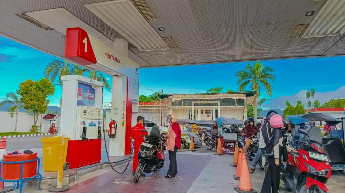 KENAIKAN BBM -- Potret SPBU Andalas Kota Gorontalo. Pertamax saat ini masih seharga Rp16.650 per liter, Rabu (10/6/2026). Foto: TribunGorontalo.com/Jefri Potabuga.