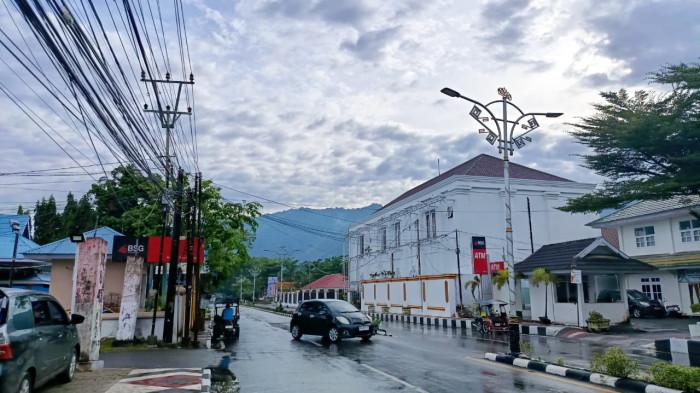 Potret kondisi cuaca di Kota Gorontalo, Senin 16 Februari 2026 terpantau berawan pada 16.00 Wita
