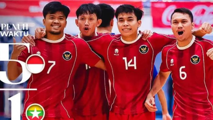 Potret laga Timnas Futsal Indonesia kontra Myanmar