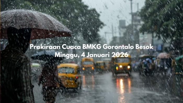 PRAKIRAAN CUACA - Ilustrasi cuaca ekstrem - Prakiraan cuaca BMKG Gorontalo besok Minggu 4 Januari 2026