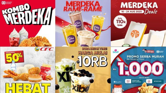 PROMO -- Akhir pekan ini, para pecinta kuliner bisa tersenyum lebar! Sejumlah restoran dan brand makanan minuman ternama menghadirkan promo spesial dalam rangka menyambut HUT ke-80 Republik Indonesia.