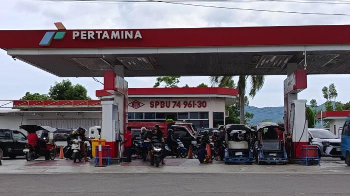 STOK LPG -- Potret SPBU Andalas, Kota Gorontalo.