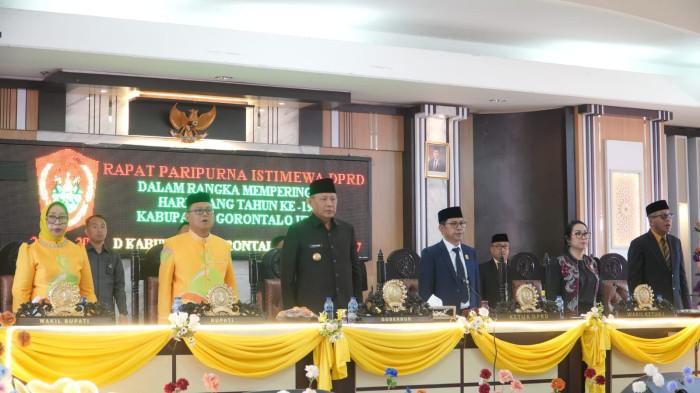 Suasana rapat paripurna istimewa DPRD Kabupaten Gorontalo Utara