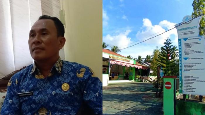 KELUHAN MASYARAKAT -- Kolase foto Sudirman M Umar dan Puskesmas Dungaliyo. Pelayanan Puskesmas Dungaliyo dikeluhkan warga setempat.