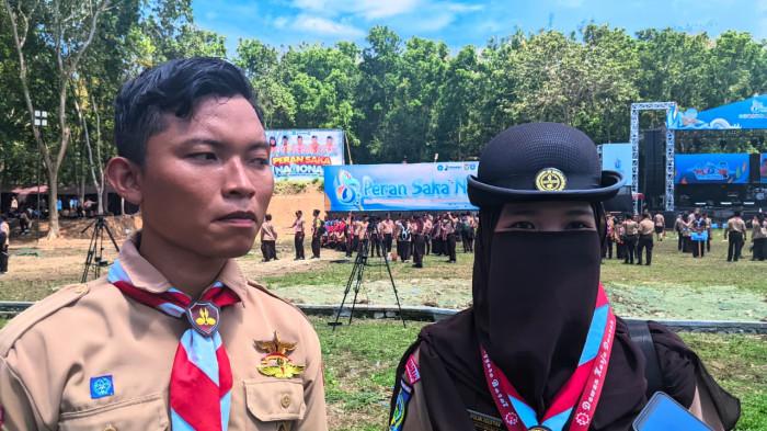 TESTIMONI - Dua peserta Peran Saka Nasional 2025 di Gorontalo. Keduanya curhat soal suhu panas Gorontalo.