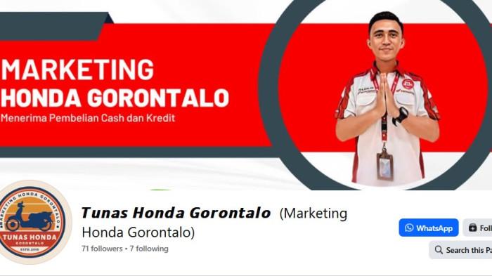 Tangkapan layar FB Tunas Honda Gorontalo