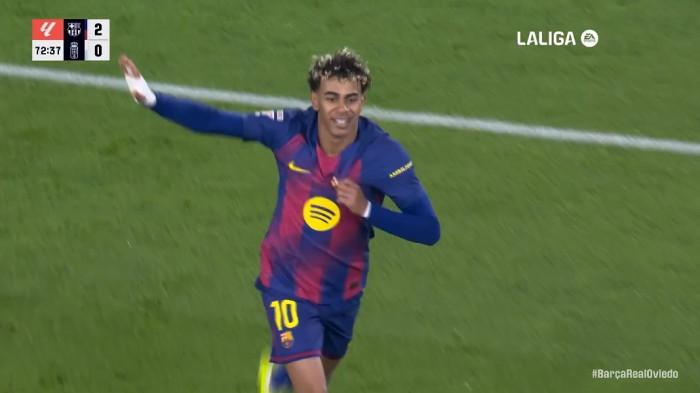 Tangkapan layar video selebrasi Lamine Yamal