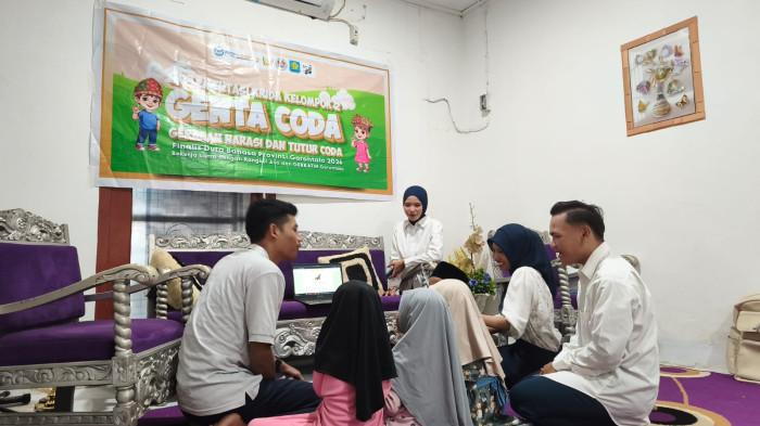 GENTA CODA -- Suasana kegiatan edukasi CODA oleh Finalis Duta Bahasa Gorontalo 2026 di Kedai Inkam, Kota Gorontalo, Minggu (3/5/2026). Anak-anak tampak antusias mengikuti sesi belajar yang mendorong mereka lebih berani menyuarakan pikiran.