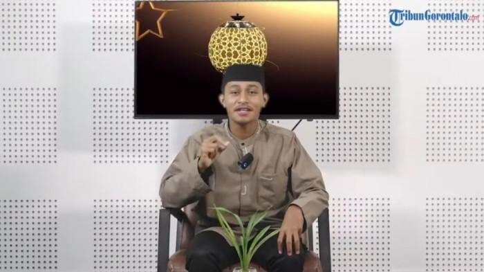 KULTUM RAMADAN — Nassar Said Subetan dalam kultum Ramadan bertajuk Tamu yang Agung Menggugah Hati yang ditayangkan oleh Tribun Gorontalo, Kamis (19/2/2026). (Sumber foto: TribunGorontalo.com)