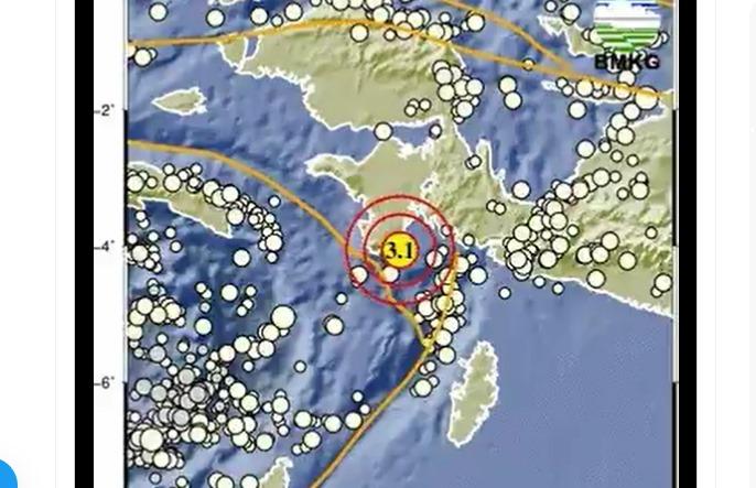 Gempa Bumi Terjadi Selasa Sore 31 Oktober 2023, Info BMKG : Kedalaman 10 Kilometer