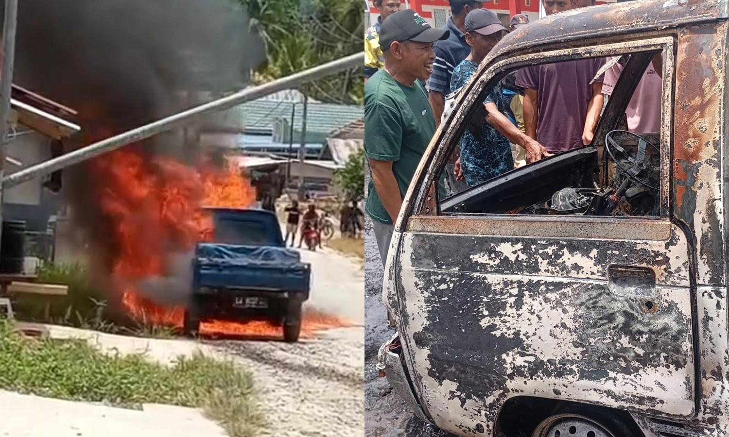 Kolase-foto-kebakaran-mobil-pikap-bermuatan-solar-di-Kabupaten-Pohuwato.jpg