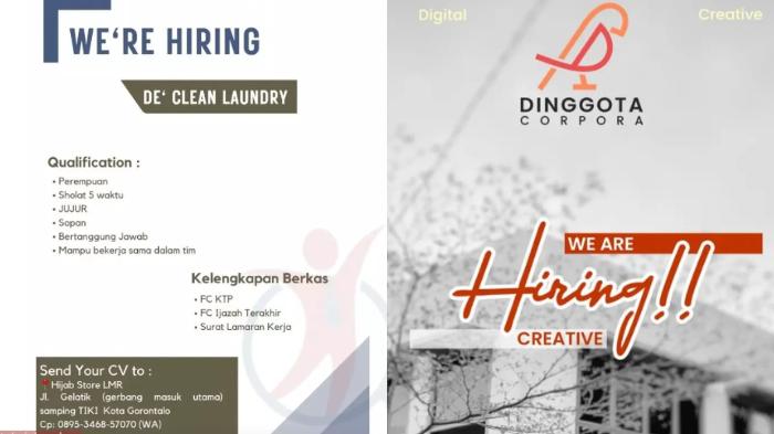 Lowongan Kerja di Gorontalo Hari Ini Senin, 26 September 2022: Tim Creative hingga Sales Roti