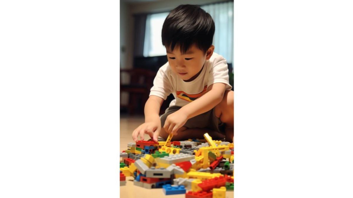 anak bermain lego