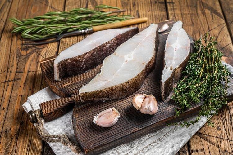 ilustrasi ikan halibut, ikan yang mengandung protein dan omega-3