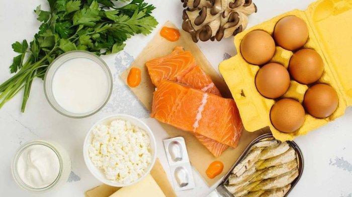 ilustrasi makanan tinggi vitamin D guna menjaga kesehatan tulang