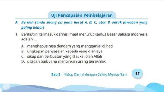 Kunci Jawaban Buku PAI SD Kelas 6 Halaman 57-59, Kurikulum Merdeka : Hikmah Maaf Memaafkan