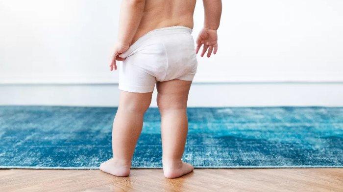 Ilustrasi bayi yang menggunakan popok atau diapers